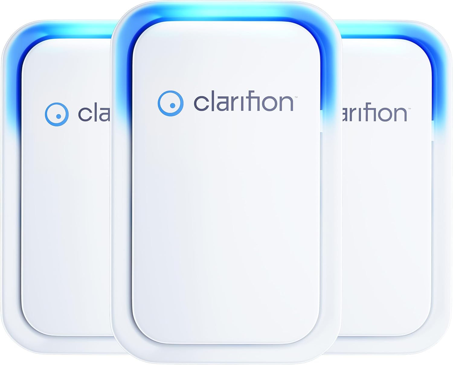 Clarifion - Air Ionizers for Home (3 Pack). Negative Ion Filtration System. Quiet Air Freshener for Bedroom. Office. Kitchen. Portable Air Filter Odor. Smoke Dust. Pets. Eliminator. Mini Air Cleaner
