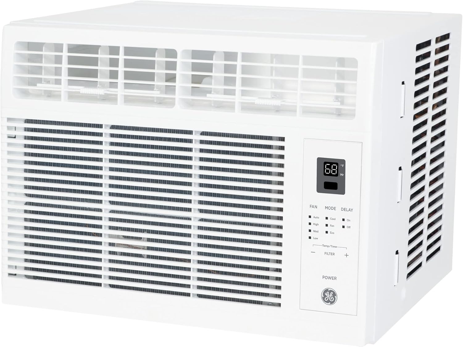 GE Window Air Conditioner Unit. 5.000 BTU for Small Rooms up to 150 sq ft. with Manual Adjustable Fan and Cooling Settings. Perfect for Small Bedroom or Living Room. Easy Install Kit Included. White