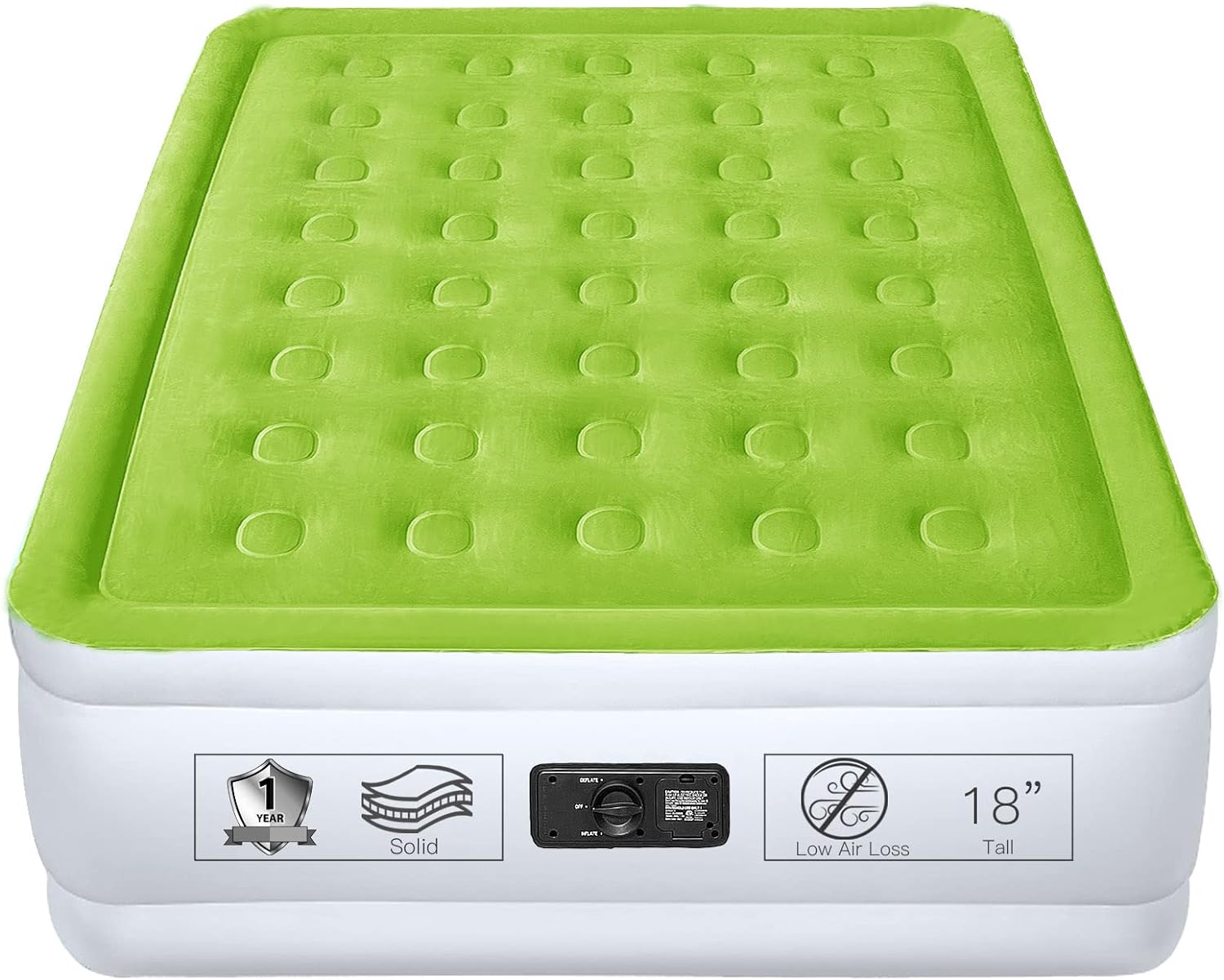 YENING Full Size Air Mattress with Built in Pump Raised Double Blow up Bed Inflatable Camping Airbed Electric 18 Inch Tall