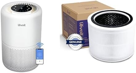LEVOIT Air Purifier for Home Bedroom. Smart WiFi Alexa Control. AHAM VERIFIDE. 3-in-1 Filter with HEPA Sleep Mode for Allergens. Pollutants. Smoke. Dust. Core 200S-P. White