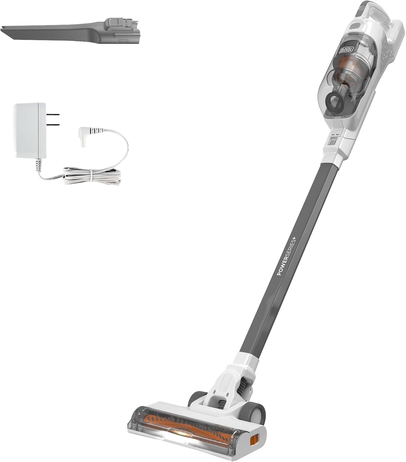 BLACK+DECKER POWERSERIES+ 20V MAX Cordless Stick Vacuum Cleaner with LED Floor Lights. Lightweight. Multi-Surface (BHFEA520J) . Gray