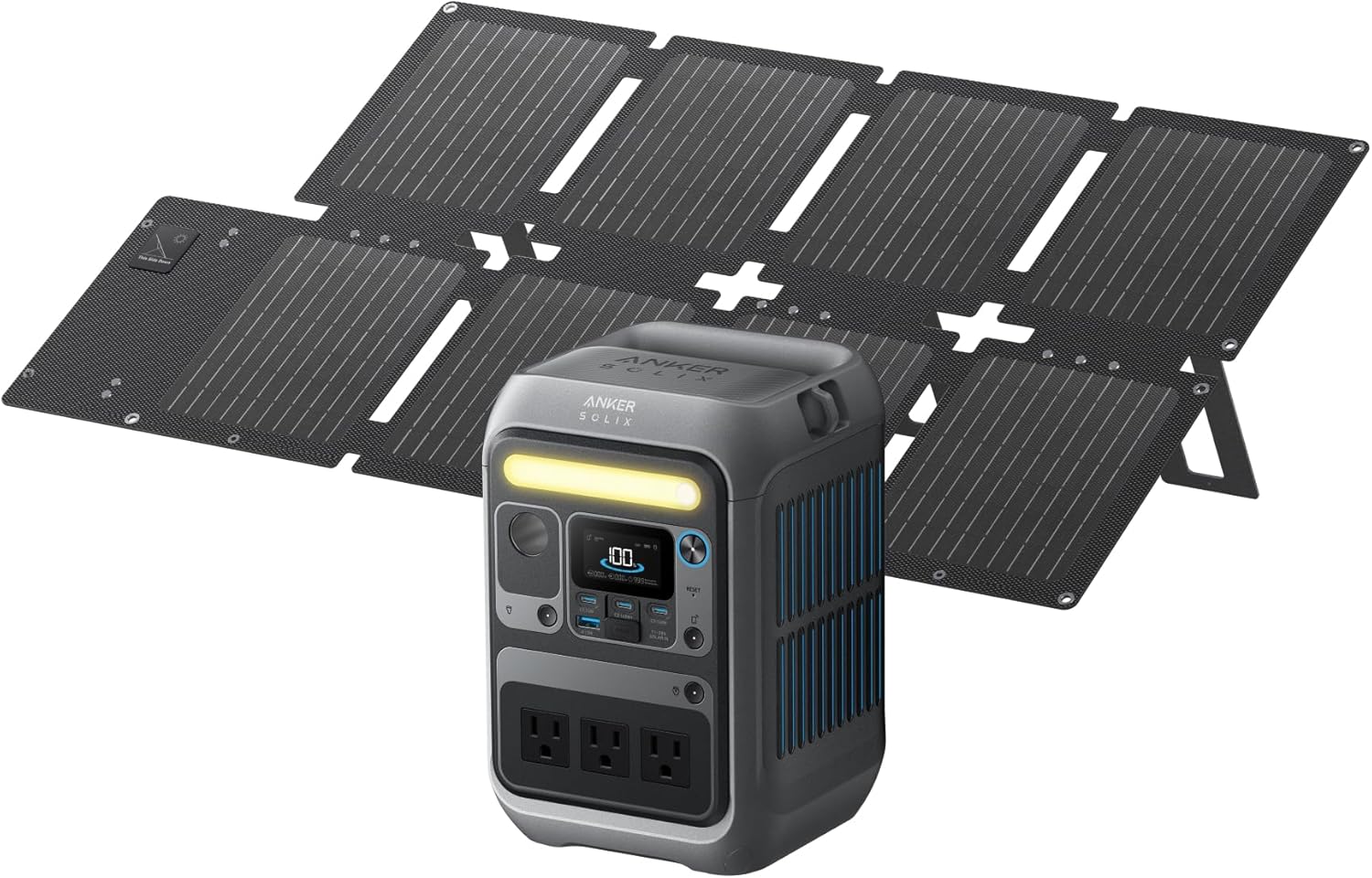 Anker Portable Power Station SOLIX C300. 288Wh LiFePO4 Battery. 300W (600W Surge) Solar Generator. 140W Two-Way Fast Charging. for Outdoor Camping. Traveling. and Emergencies (Solar Panel Optional)