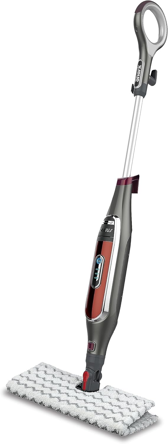 Shark Steam Mop with 2 Machine Washable Dirt Grip Pads. Removable Water Tank. Lightweight. Steam Cleaner for sealed Hard Floors. Marble. Stone. Hardwood. Tile. Laminate. White/Seafoam. S1000