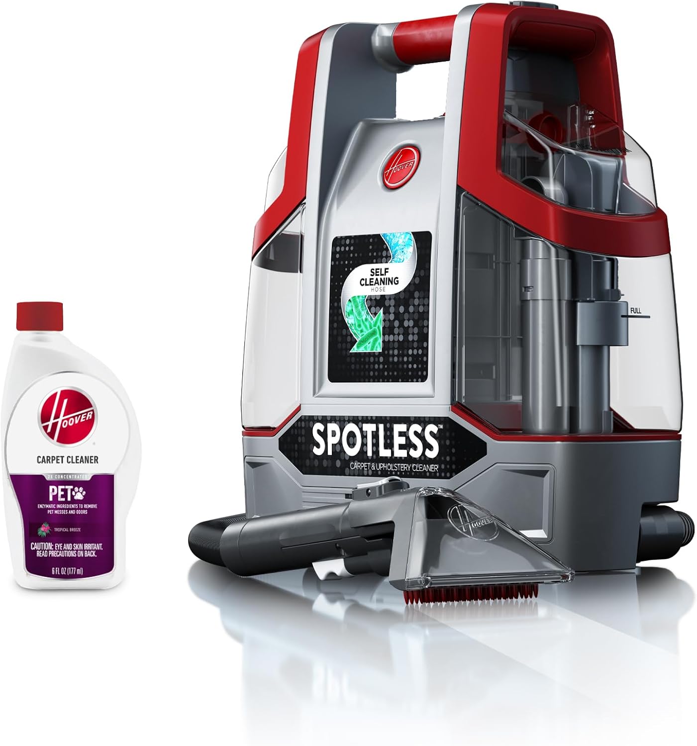 Hoover Spotless Portable Carpet + Upholstery Spot Cleaner Machine. Lightweight Shampooer Machine. Pet Stain Remover. Car and Auto Detailer. Pair with Hoover Carpet Cleaner Solution