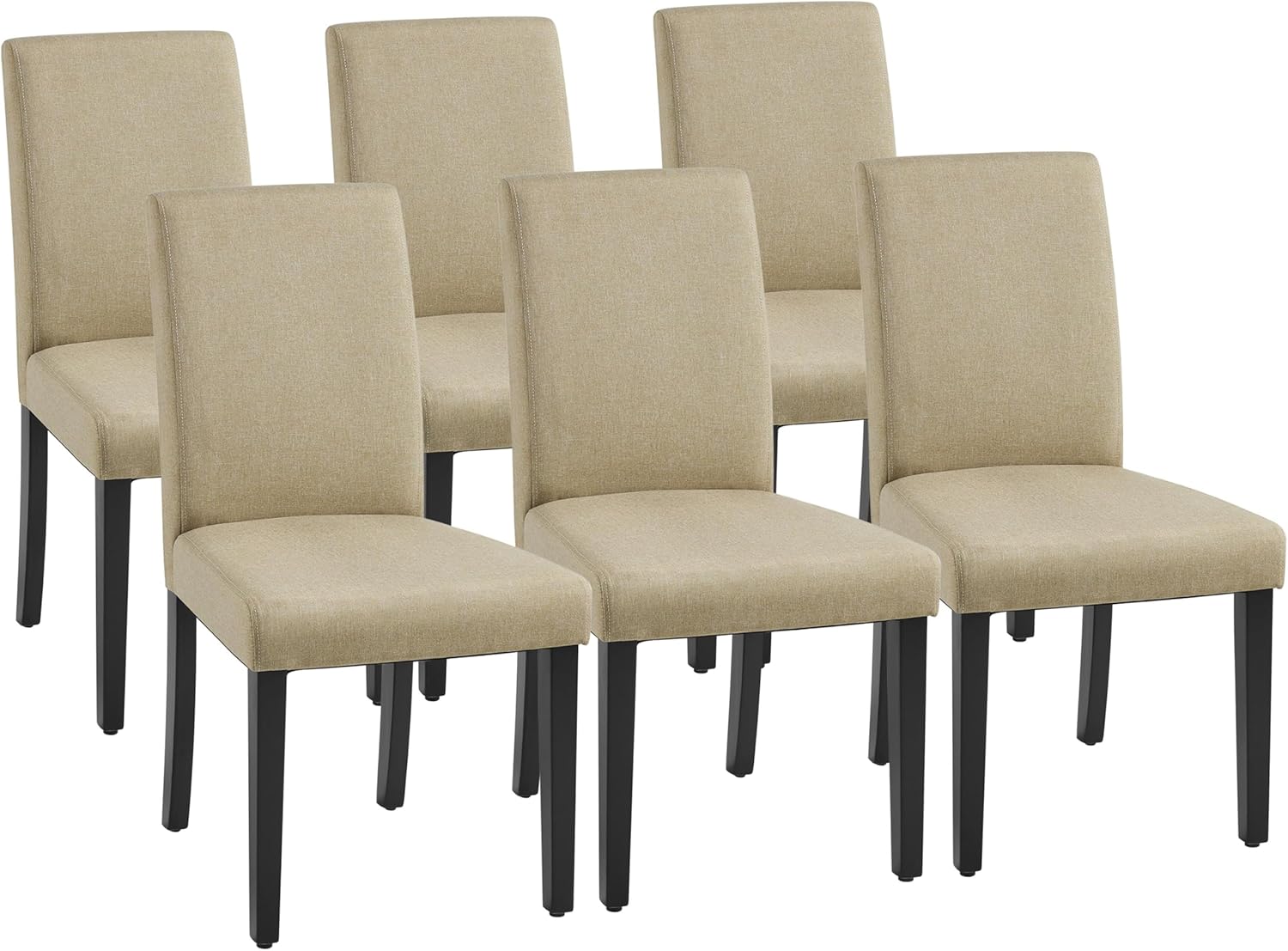Yaheetech Dining Chairs Set of 4 PU Leather Upholstered Parsons Dining Chairs with Solid Wood Legs for Kitchen/Living Room/Restaurant. Modern Style. Black