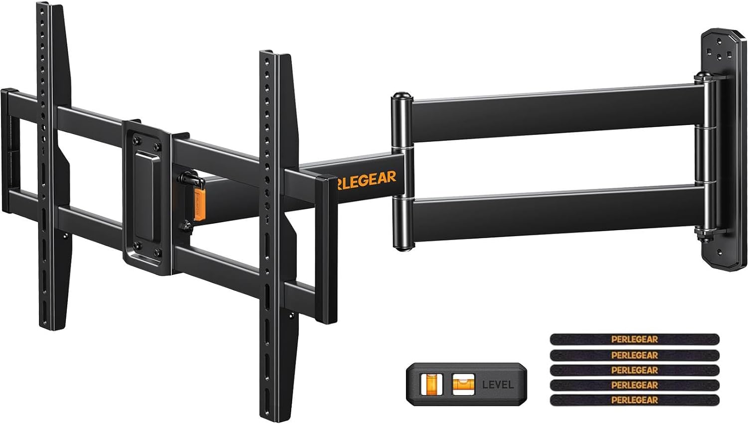 Perlegear Corner TV Wall Mount Long Arm TV Mount Bracket for 32-75 Inch TVs-Full Motion TV Wall Mount with 32.37” Extension & Swivel Articulating Arm & Tilt. MAX VESA 600x400mm. Holds up to 100 lbs