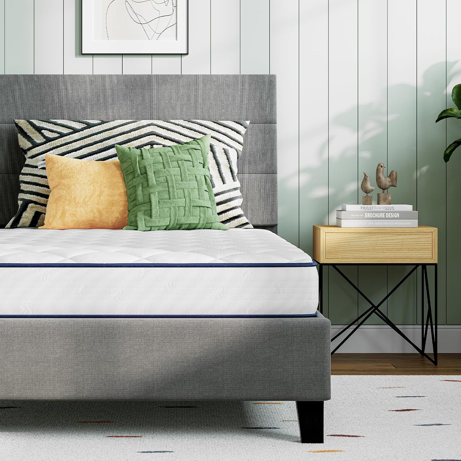 Novilla Full Size Mattress 6 Inch. Foam and Spring Hybrid Mattress for Restful Sleep. Medium Firm. CertiPUR-US Certified Foam & Steel Coils. Durable Support. Eco-Friendly Packaging