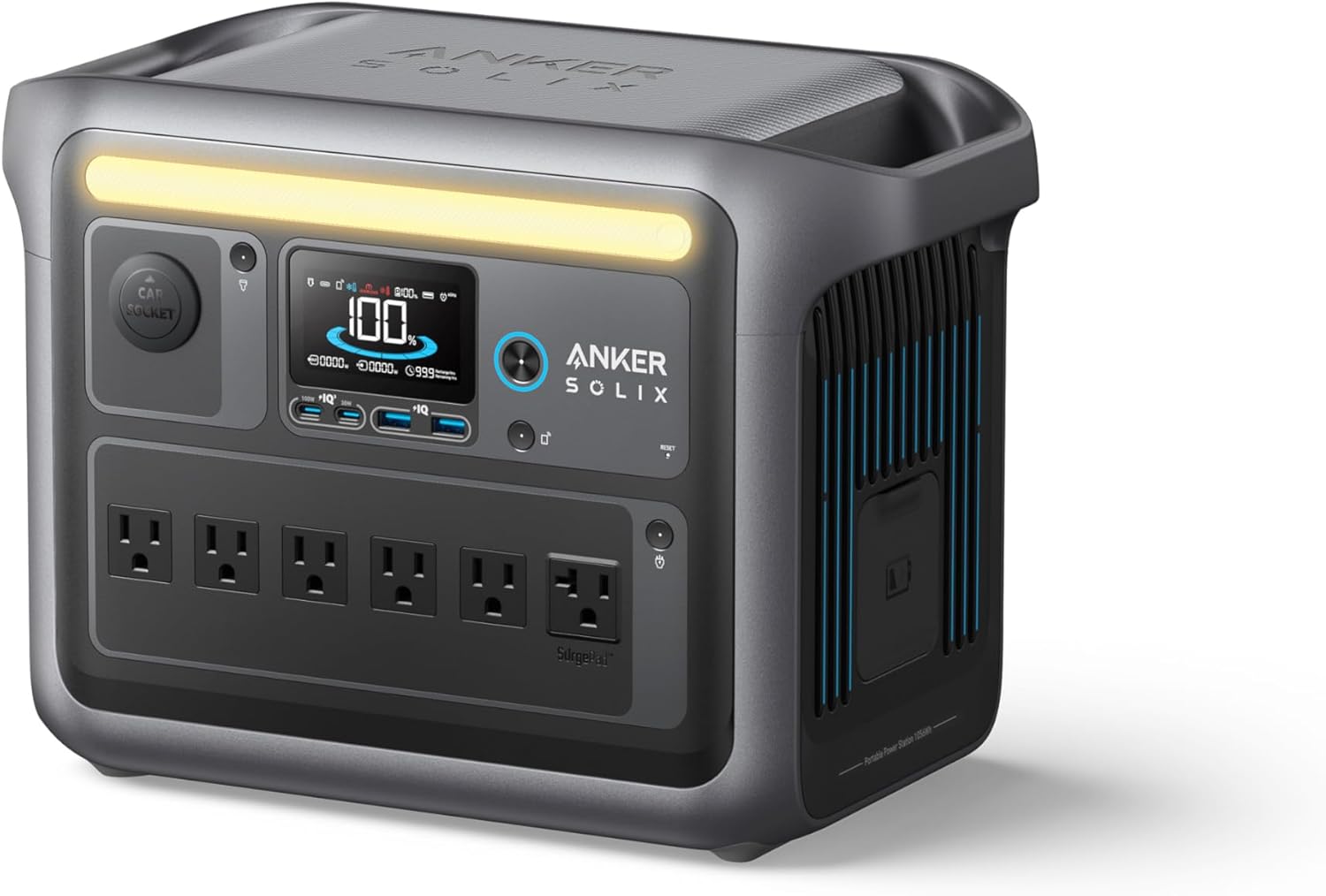 Anker SOLIX C1000 Portable Power Station. 1800W (Peak 2400W) Solar Generator. Full Charge in 58 Min. 1056wh LiFePO4 Battery for Home Backup. Power Outages. and Outdoor Camping (Optional Solar Panel)