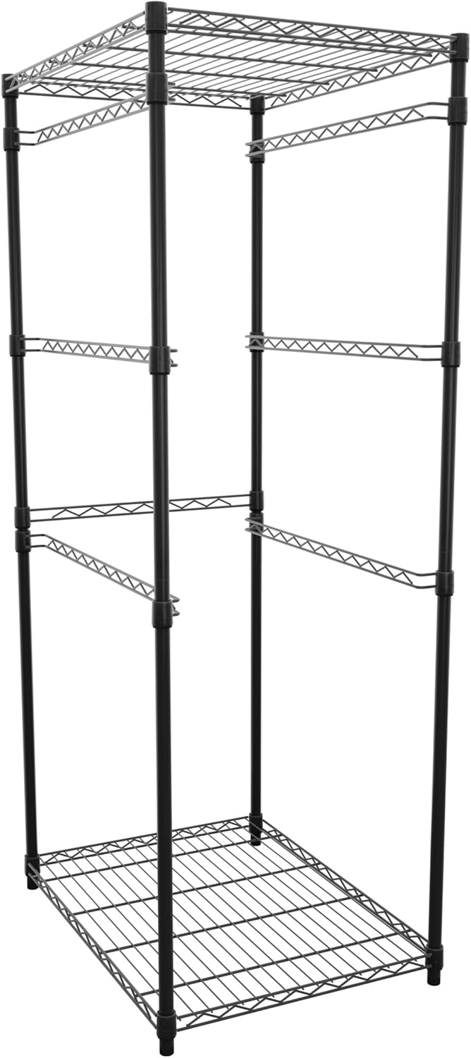 SafeRacks 5-Tier Steel Tote Rack WS-BR27 - Maximize Space. Declutter. NSF Certified. Bin Storage for Garage. Pantry. Kitchen. 31" x 23" x 68" (Silver. 1 Pack)