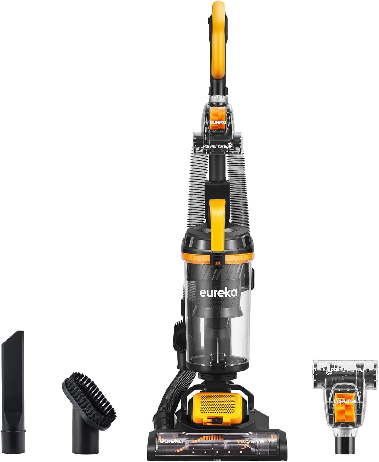 Eureka PowerSpeed NEU350 Upright Vacuum Cleaner | LED Headlight & Brush Window | Dual Cyclone Filtration | Swivel Steering | XL 2.6u202fL Dust Cup | 960u202fW Bagless Design | Pet Tools