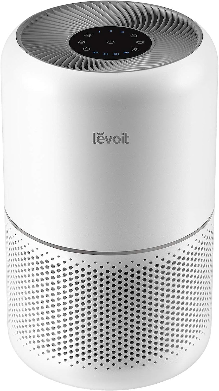 LEVOIT Air Purifier for Home Allergies Pet Hair in Bedroom. Covers Up to 1074 ft² by 56W High Torque Motor. AHAM VERIFIDE. 3-in-1 Filter with HEPA Sleep Mode. Remove Dust Smoke Odor. Core300-P. White