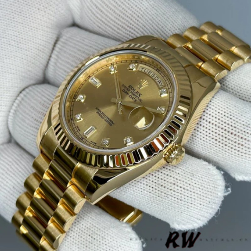 Rolex Day-Date 218238 Champagne Dial Yellow Gold 41MM Mens Replica Watch