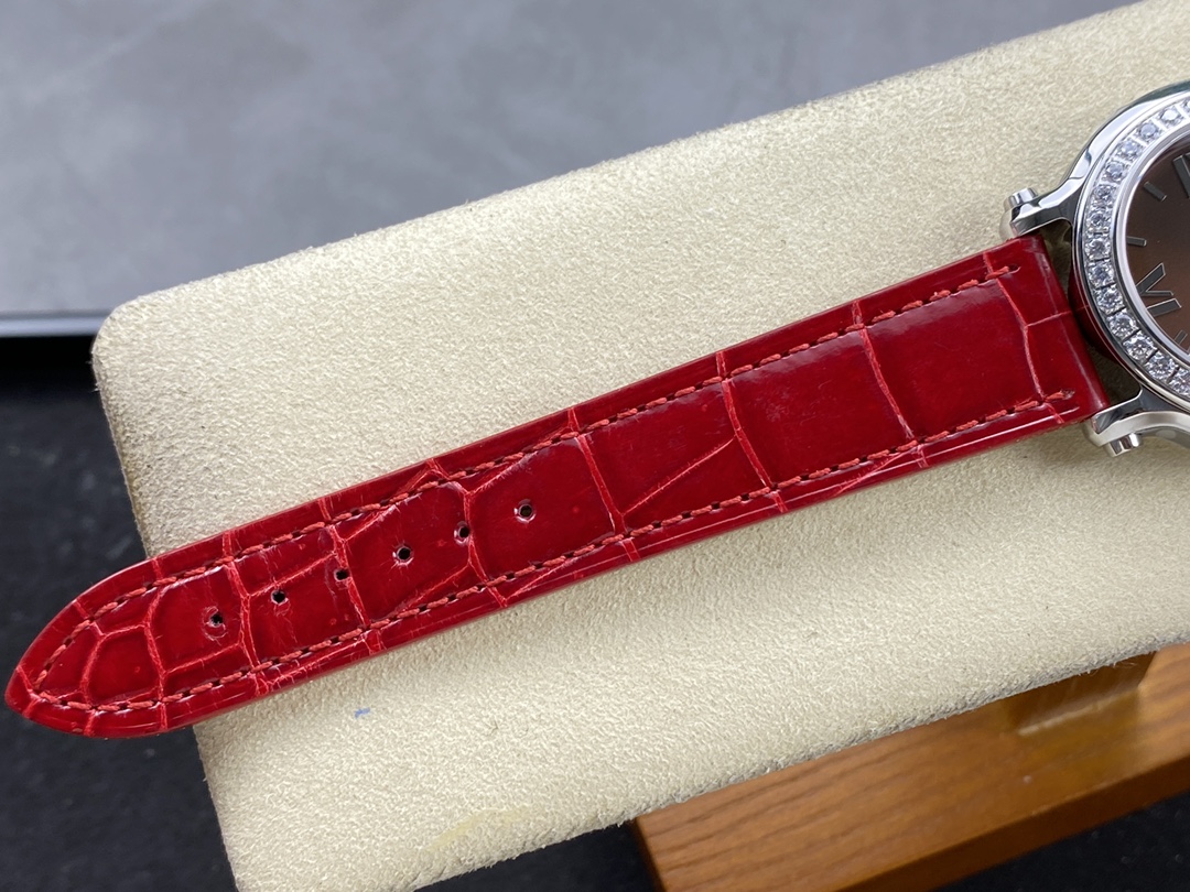 Chopard Happy Sport Diamond Bezel Brown Quartz 278475-3037