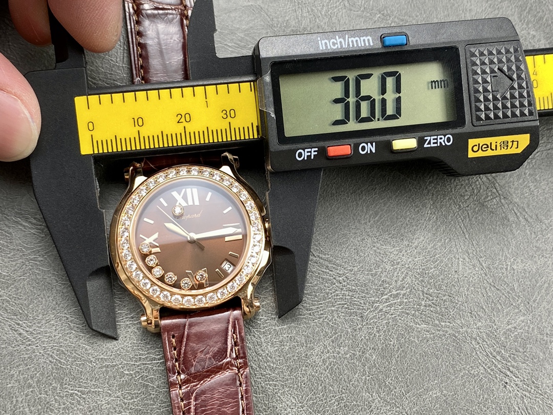 Chopard Happy Sport Diamond Bezel Brown Quartz 278475-3037