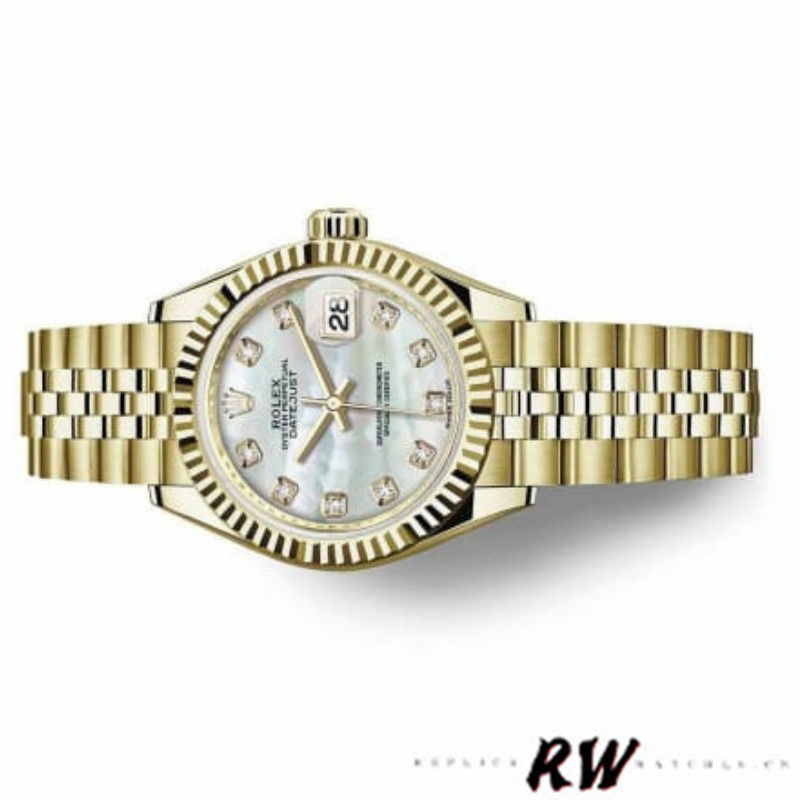 Rolex Datejust 279178 MOP Diamond Dial Yellow Gold 28mm Lady Replica Watch