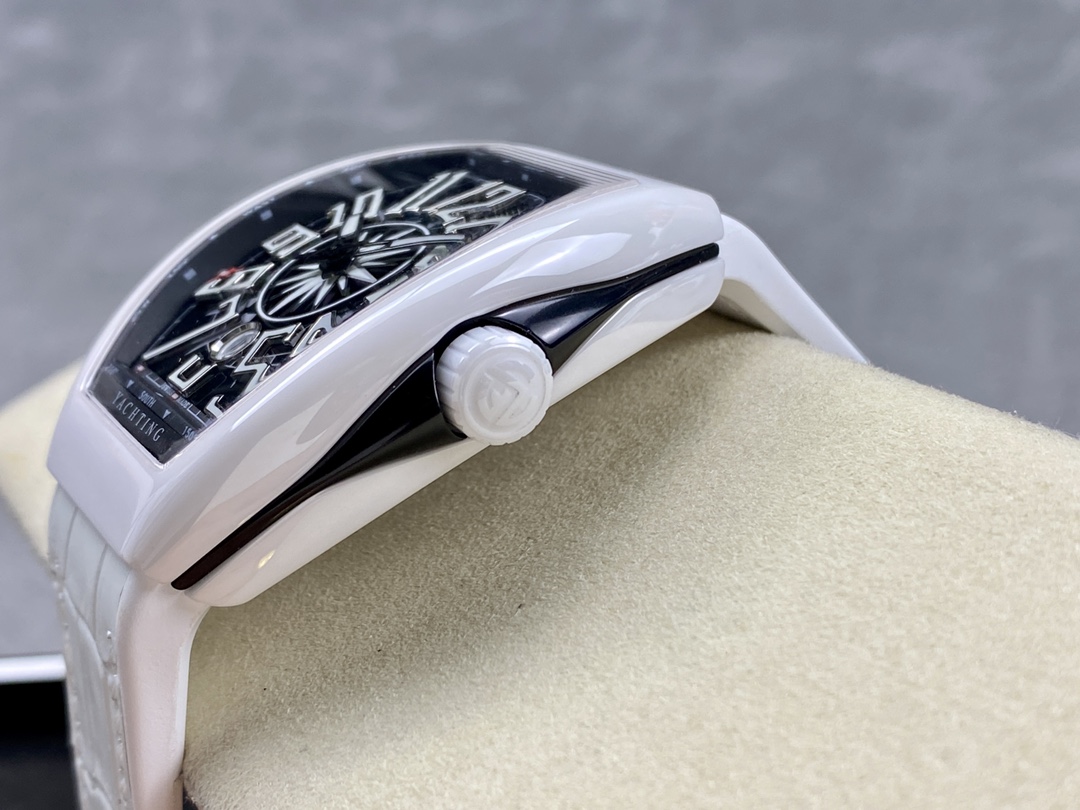 Swiss Franck Muller Framulan V45 White Ceramic Yacht Model White Arabic Numerals