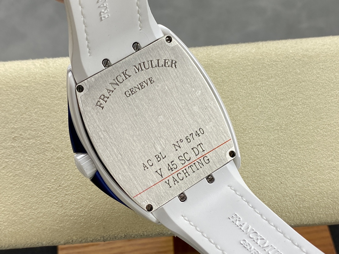 Swiss Franck Muller Framulan V45 White Ceramic Yacht Model Blue Number