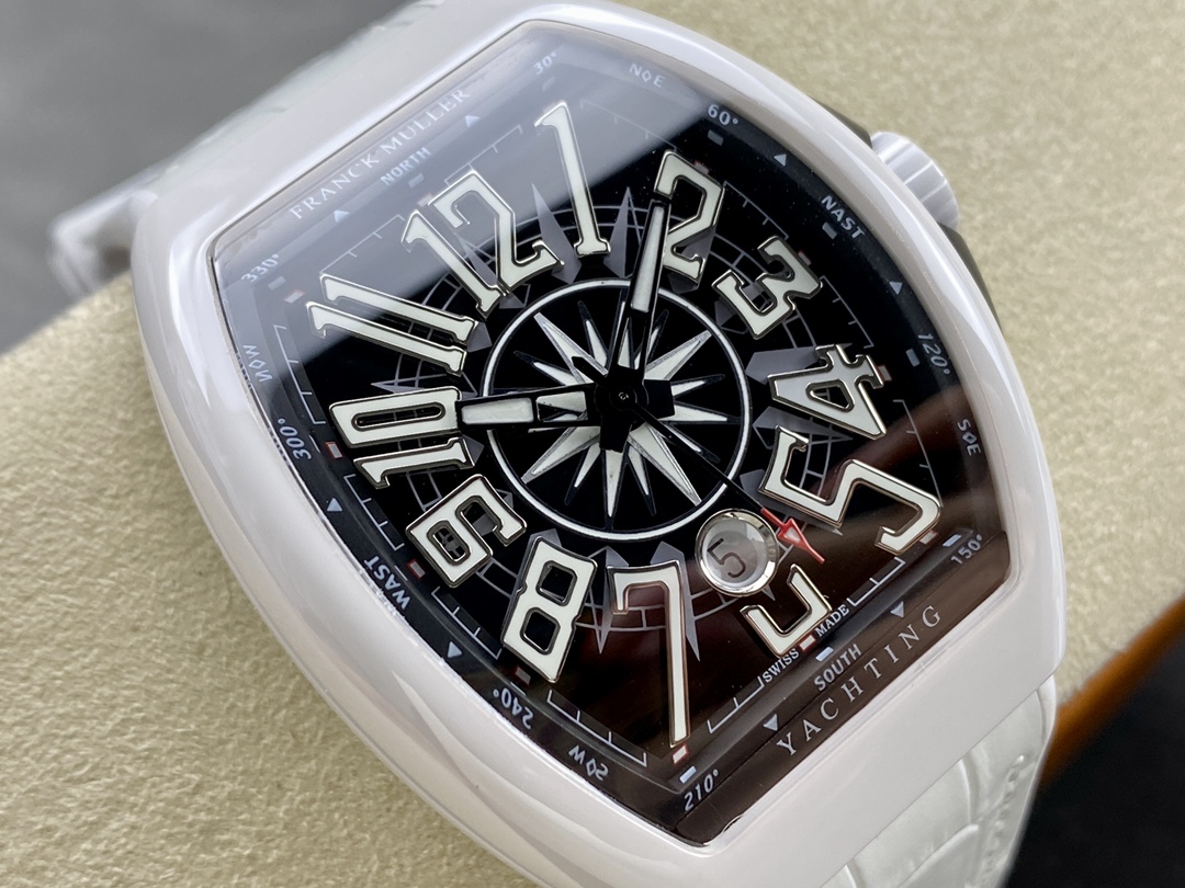 Swiss Franck Muller Framulan V45 White Ceramic Yacht Model White Arabic Numerals