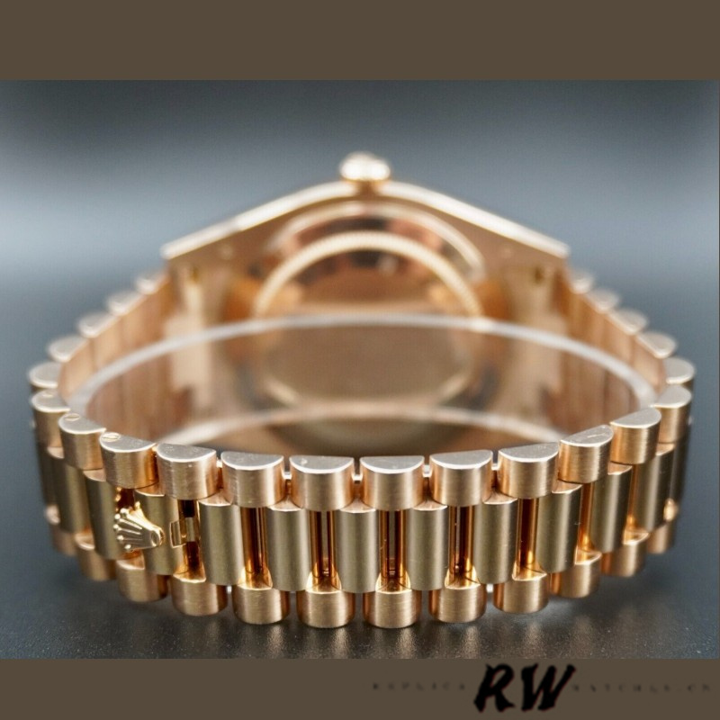 Rolex Day-Date 218235 Black Index Dial Rose Gold 41MM Mens Replica Watch