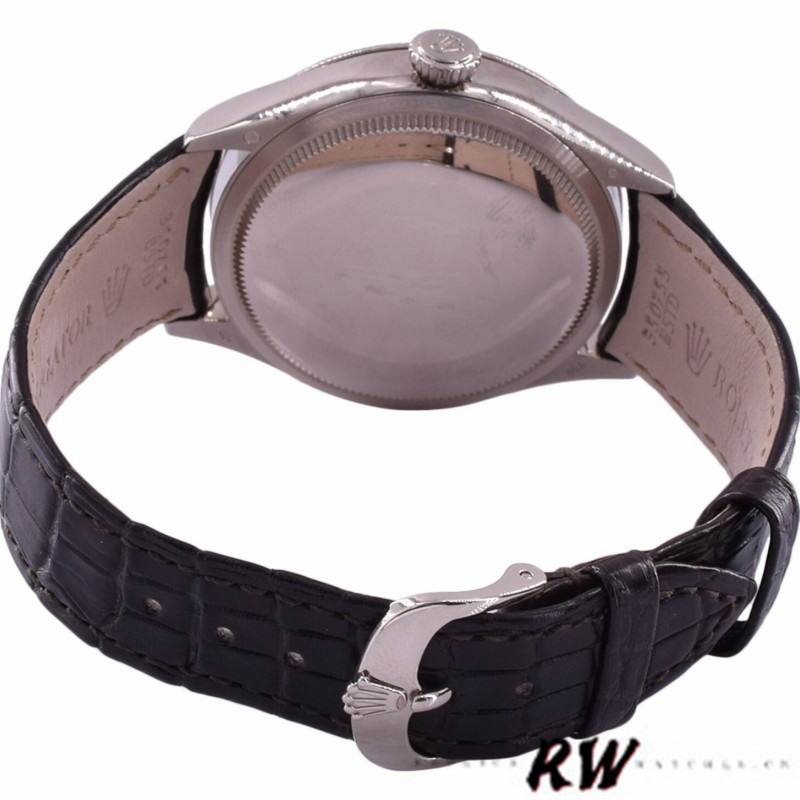 Rolex Cellini Date 50519 Brown Leather Silver Dial 39mm Mens Replica Watch