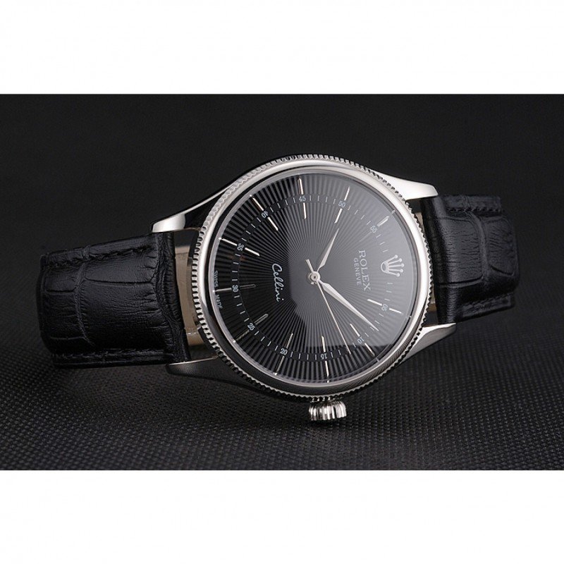 Superclone Rolex Cellini 38mm Black Dial REP016809