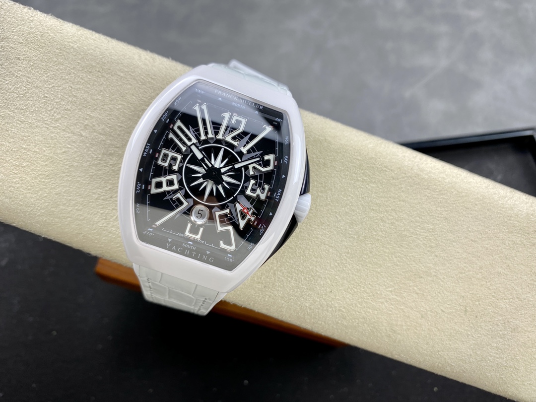 Swiss Franck Muller Framulan V45 White Ceramic Yacht Model White Arabic Numerals