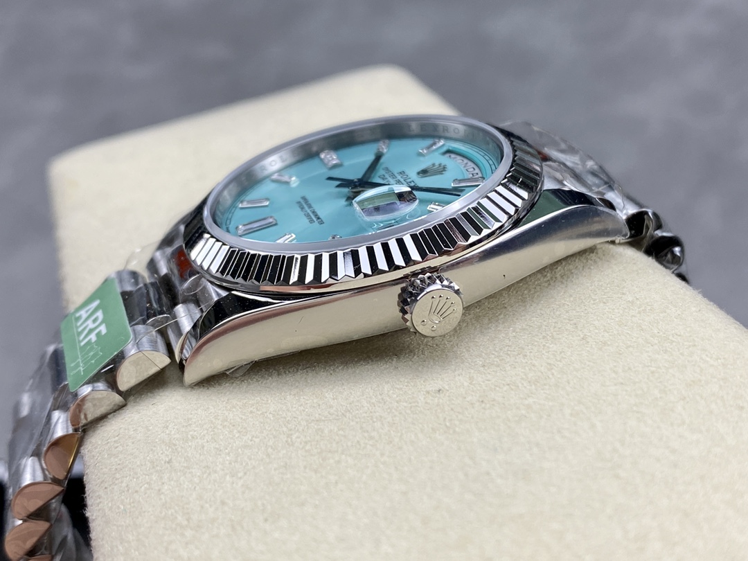 Rolex Day Date 40mm Platinum 228236 Ice Blue Baguette