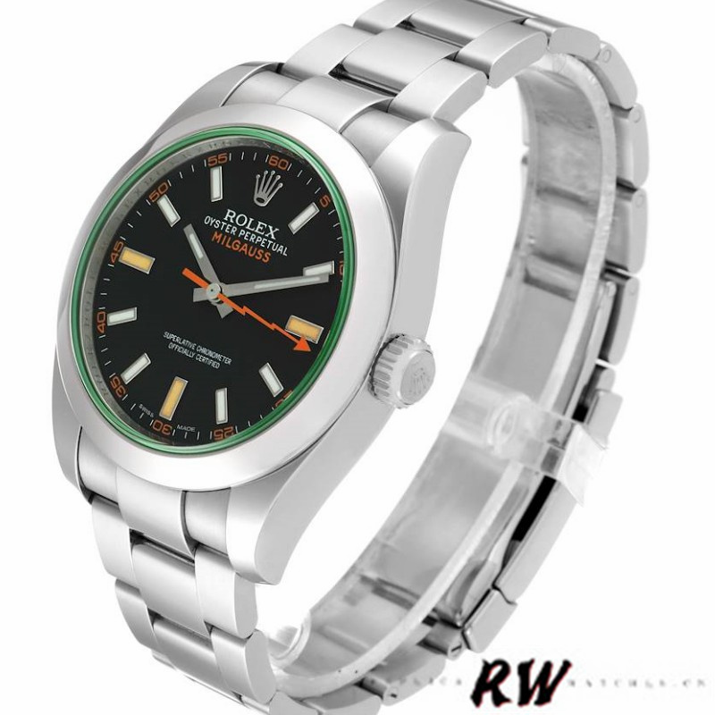 Rolex Milgauss 116400GV Stainless Steel Black Dial 40MM Mens Replica Watch