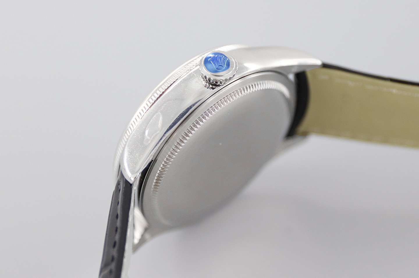 Rolex Cellini Date 50519 Blue Dial Blue Leather Strap 39MM Mens Replica Watch