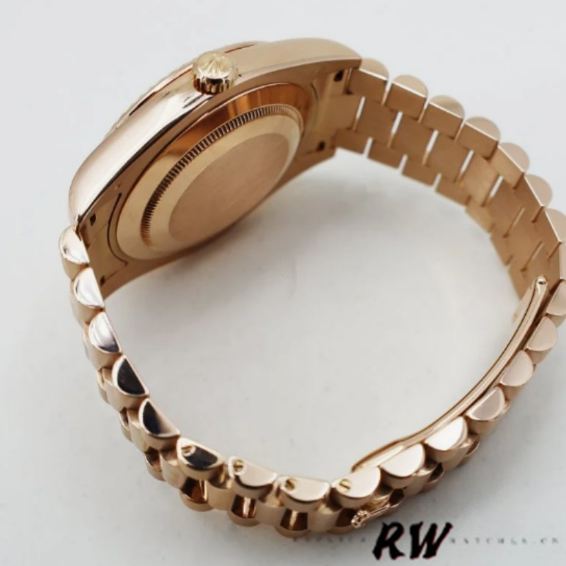 Rolex Day-Date 218235 Concentric Circle Champagne Dial Rose Gold 41MM Mens Replica Watch