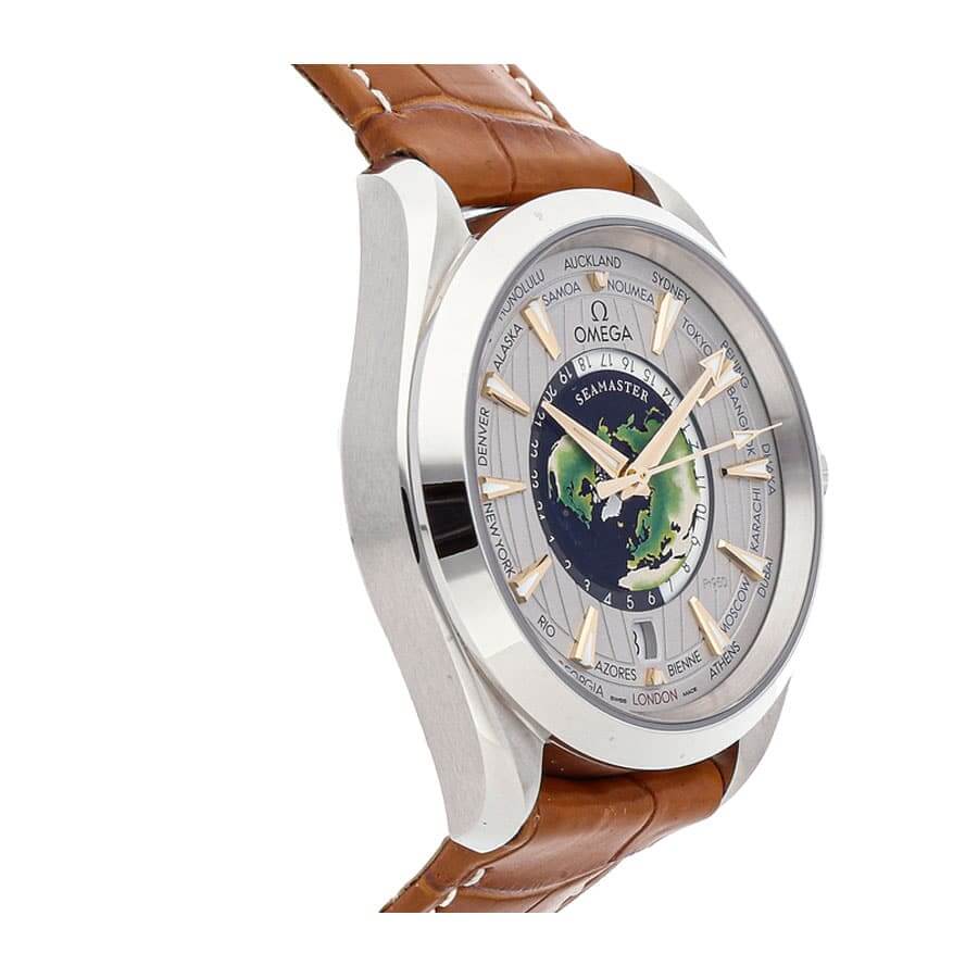 Omega Seamaster Aqua Terra Worldtimer Platinum Silver Dial