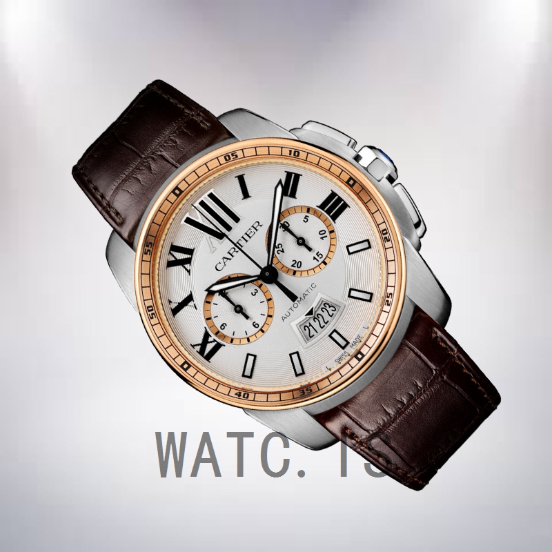 Cartier Calibre Men's 42mm W7100043 Silver-tone Leather Strap