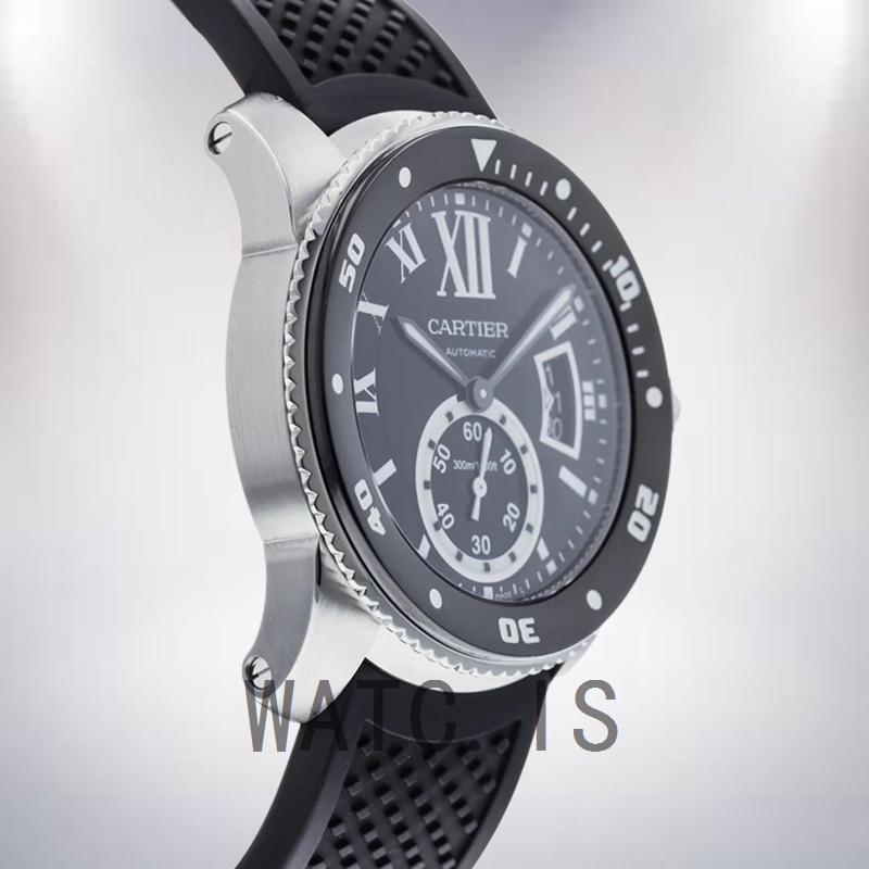Cartier Calibre 42mm Men's W7100056 Rubber Band