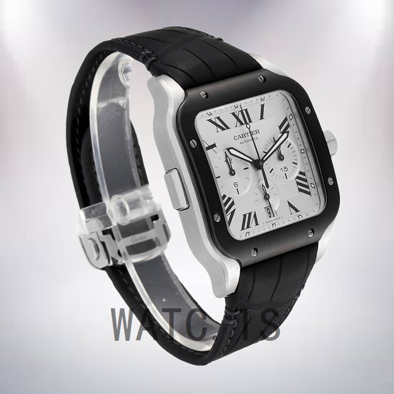 Cartier Santos WSSA0017 43mm Men's Leather Strap Automatic