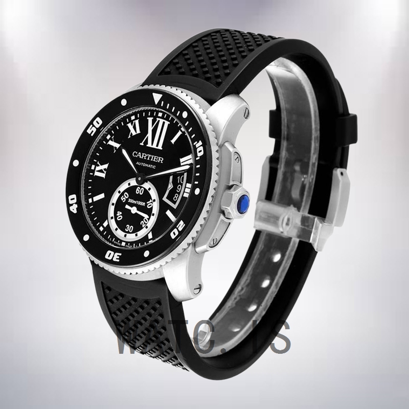 Cartier Calibre 42mm Men's W7100056 Rubber Band