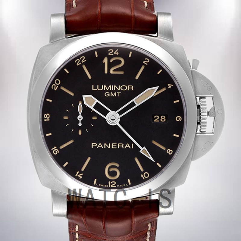 Panerai Luminor GMT 44mm Men's PAM00531 Leather Strap Black Dial