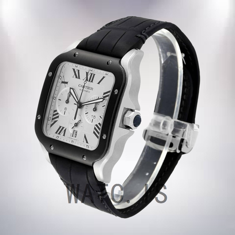 Cartier Santos WSSA0017 43mm Men's Leather Strap Automatic