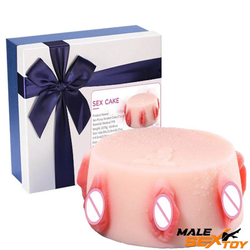 Realistic Birthday Cake Design Pocket Pussy With Multiple Channels | male sex toys
