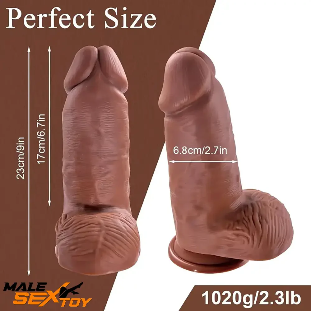 9in Premium Realistic Large Silicone Soft Thick Dildo For Anus Vagina | male sex toys