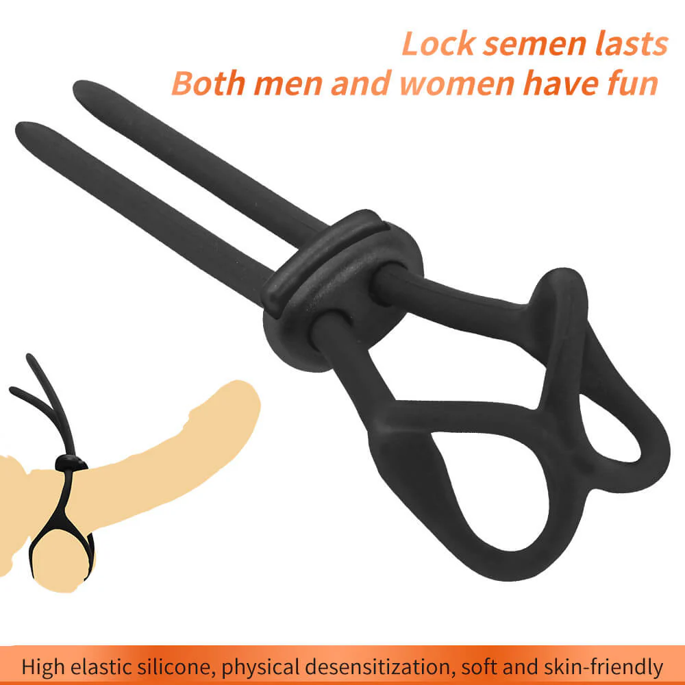 Black Silicone Adjustable Penis Ring Sex Toy for Adult Men | male sex toys