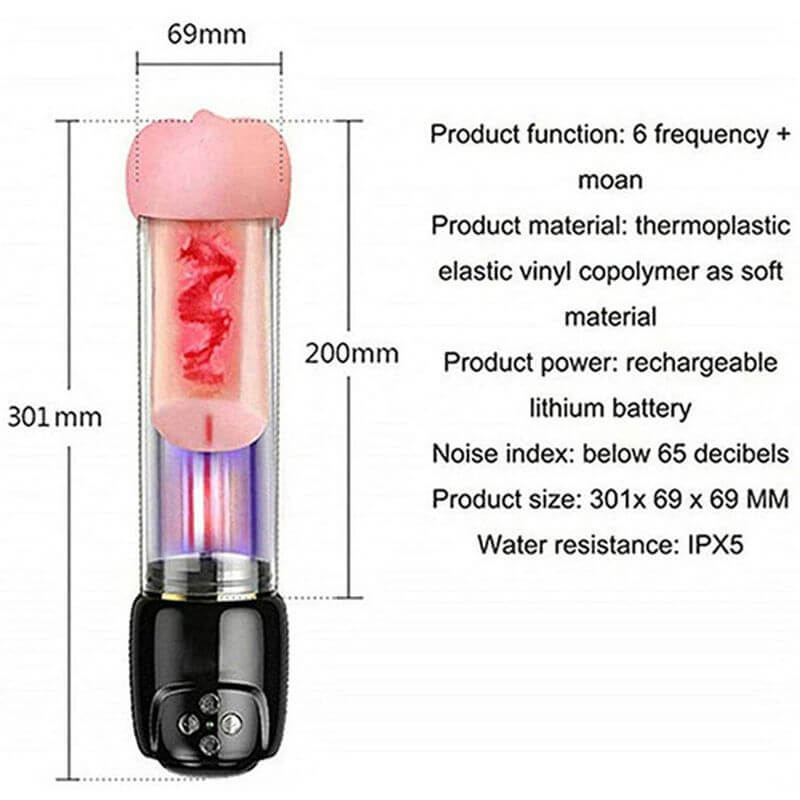 2in1 Multiple Vibrating Modes Moaning Men Masturbator Penis Pump | male sex toys
