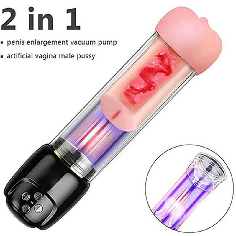 2in1 Multiple Vibrating Modes Moaning Men Masturbator Penis Pump | male sex toys