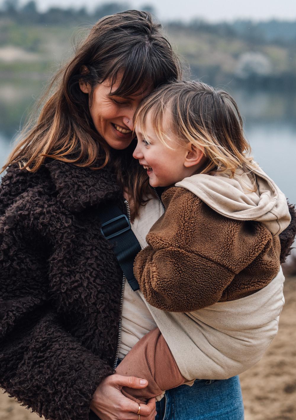 Kindertrage Leinen Sand