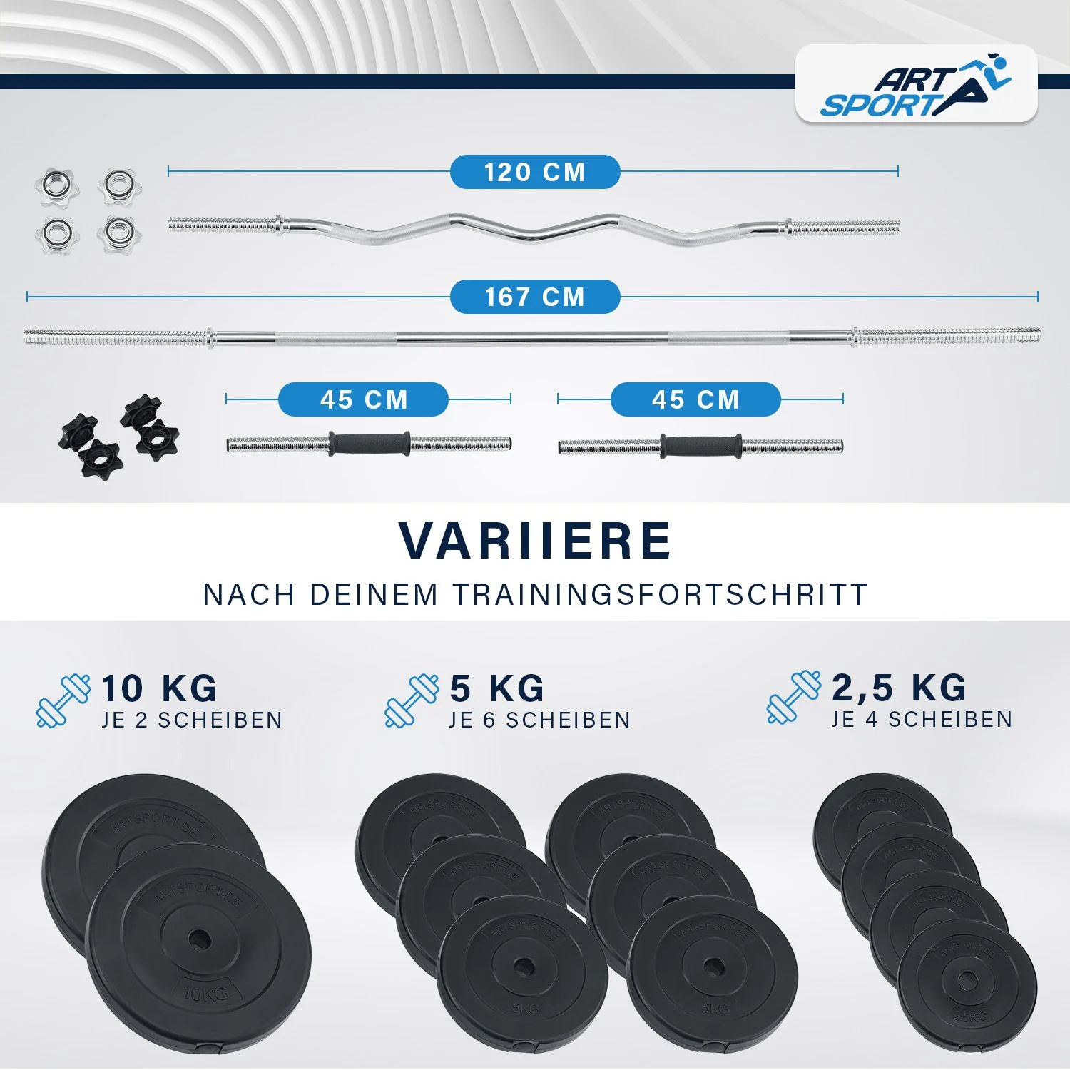3in1 Hantelset 60kg