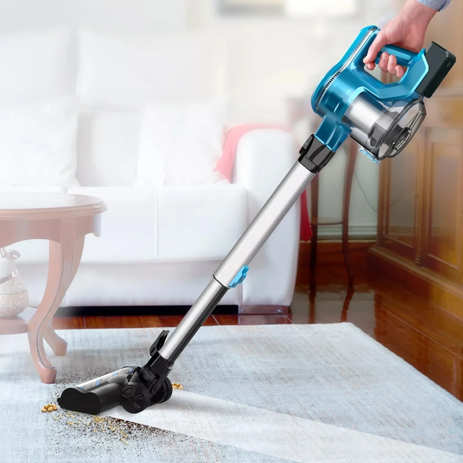 【DE Stock】INSE S6T Akku-Staubsauger -23Kpa Saugleistung für Teppich&Tierhaare | Blau