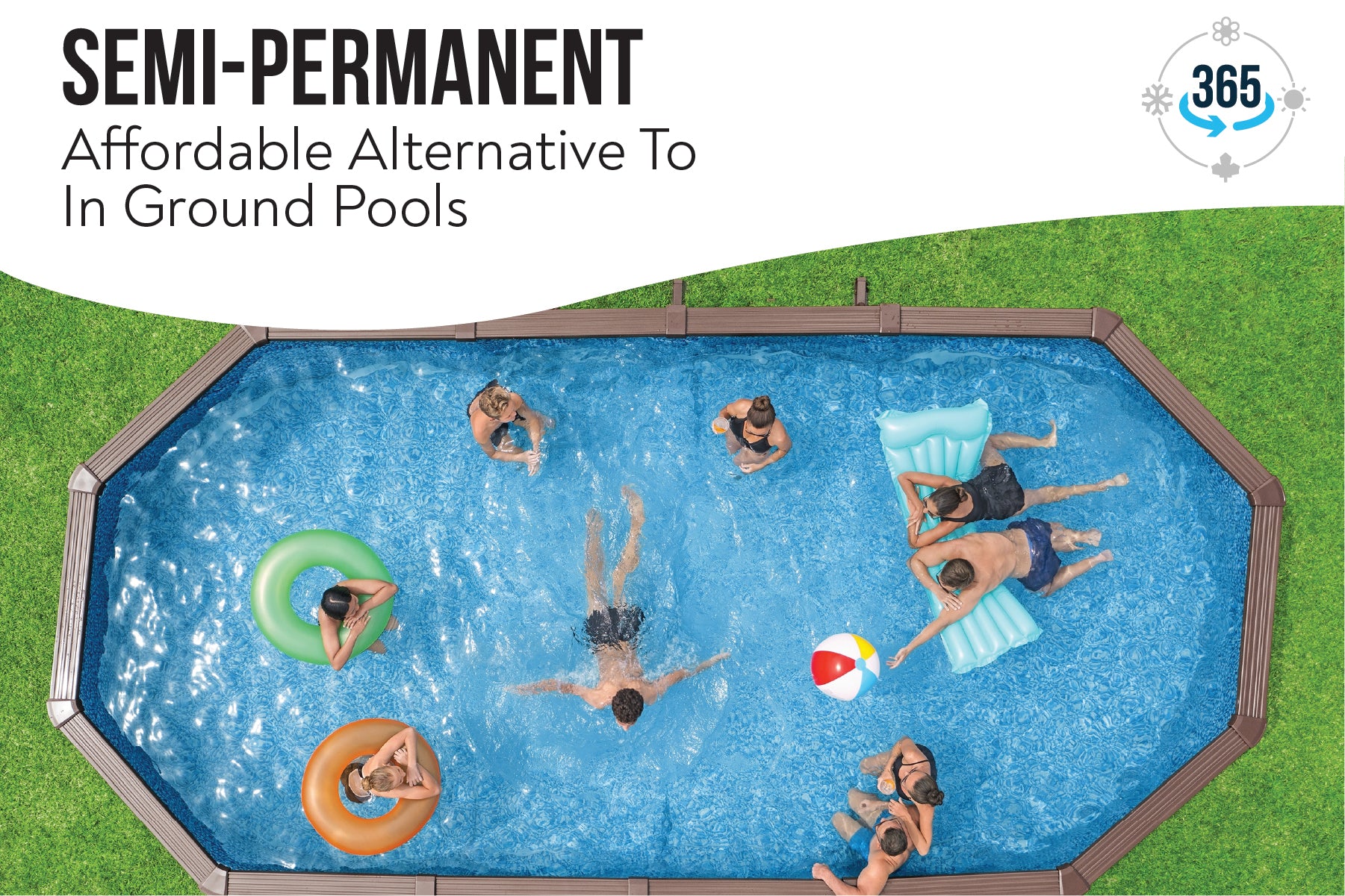 2025 24 Fuß x 52 Zoll Holzoptik Oval Hydrium Stahl Pool-Set für den Aufstellpool