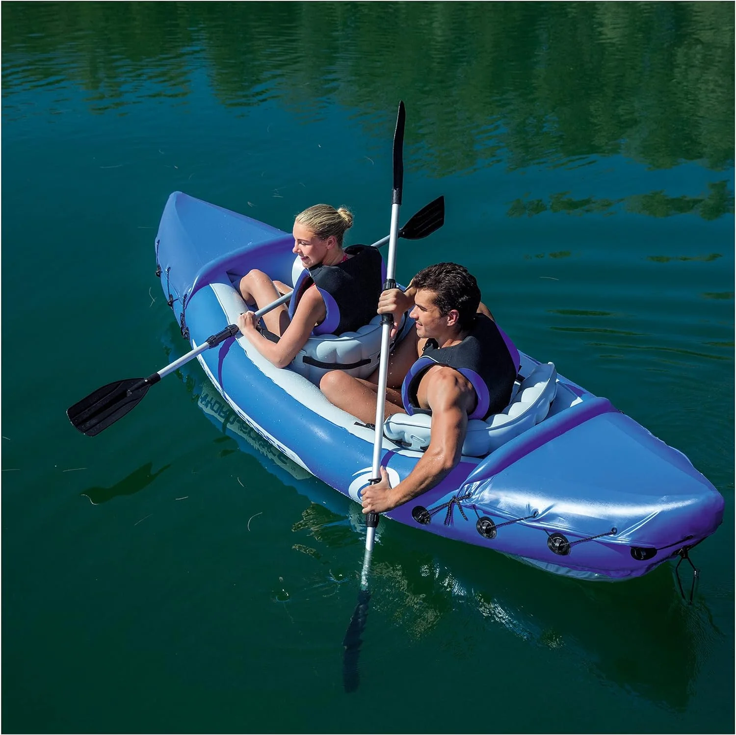 2025 Bestway aufblasbares Kajak Voyager Lite-Rapid X2, blau, 126 x 35 Zoll.