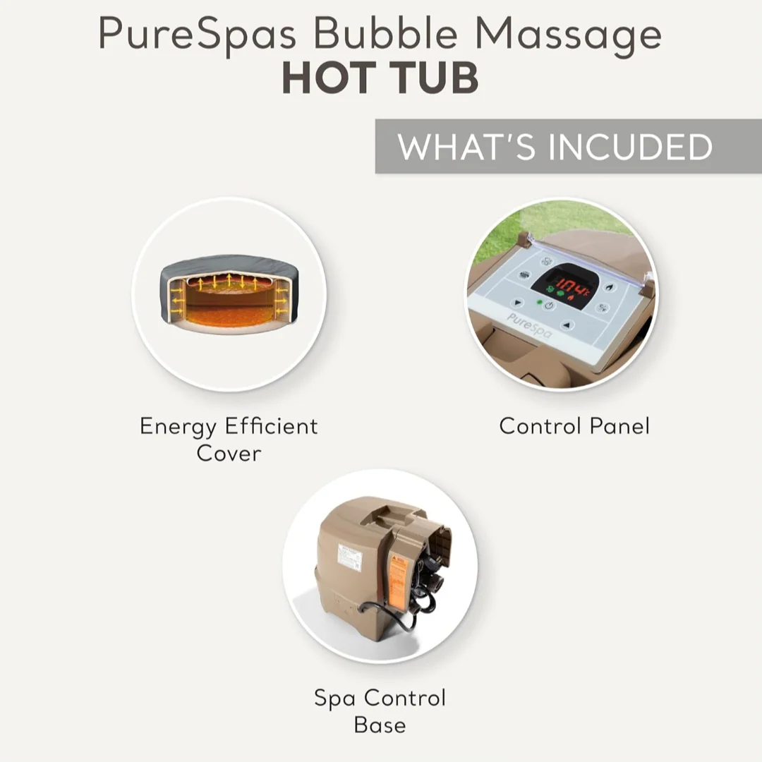 2025 Intex PureSpa Bubble Massage 120-Düsen Aufblasbarer Whirlpool Spa-Set