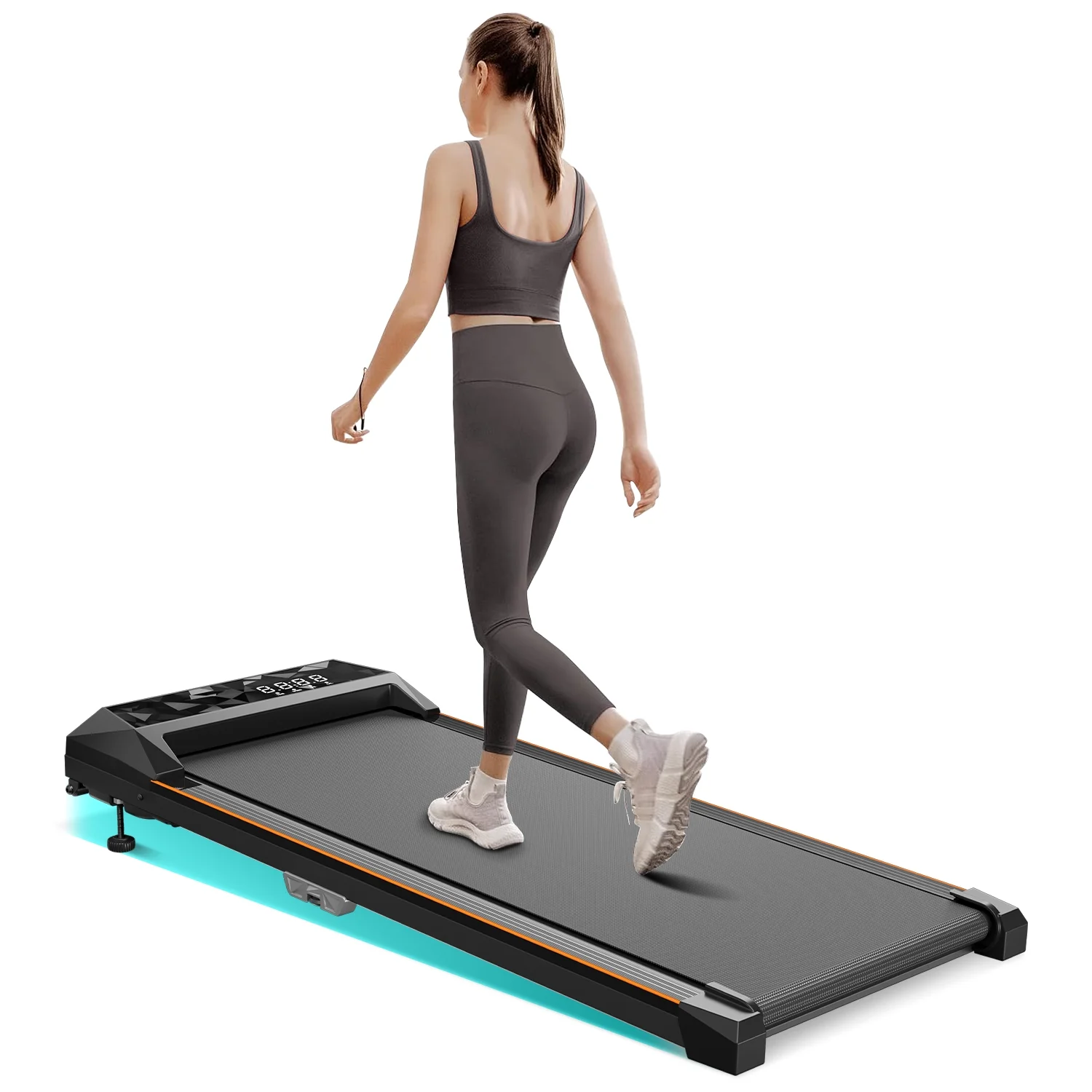 2025 CoolHut Laufpad, Laufband unter dem Schreibtisch, 4-in-1 Laufband für Zuhause und Büro, keine Installation erforderlich, geräuscharm, LED-Anzeige, Tragfähigkeit 265 lb, mit Fernbedienung