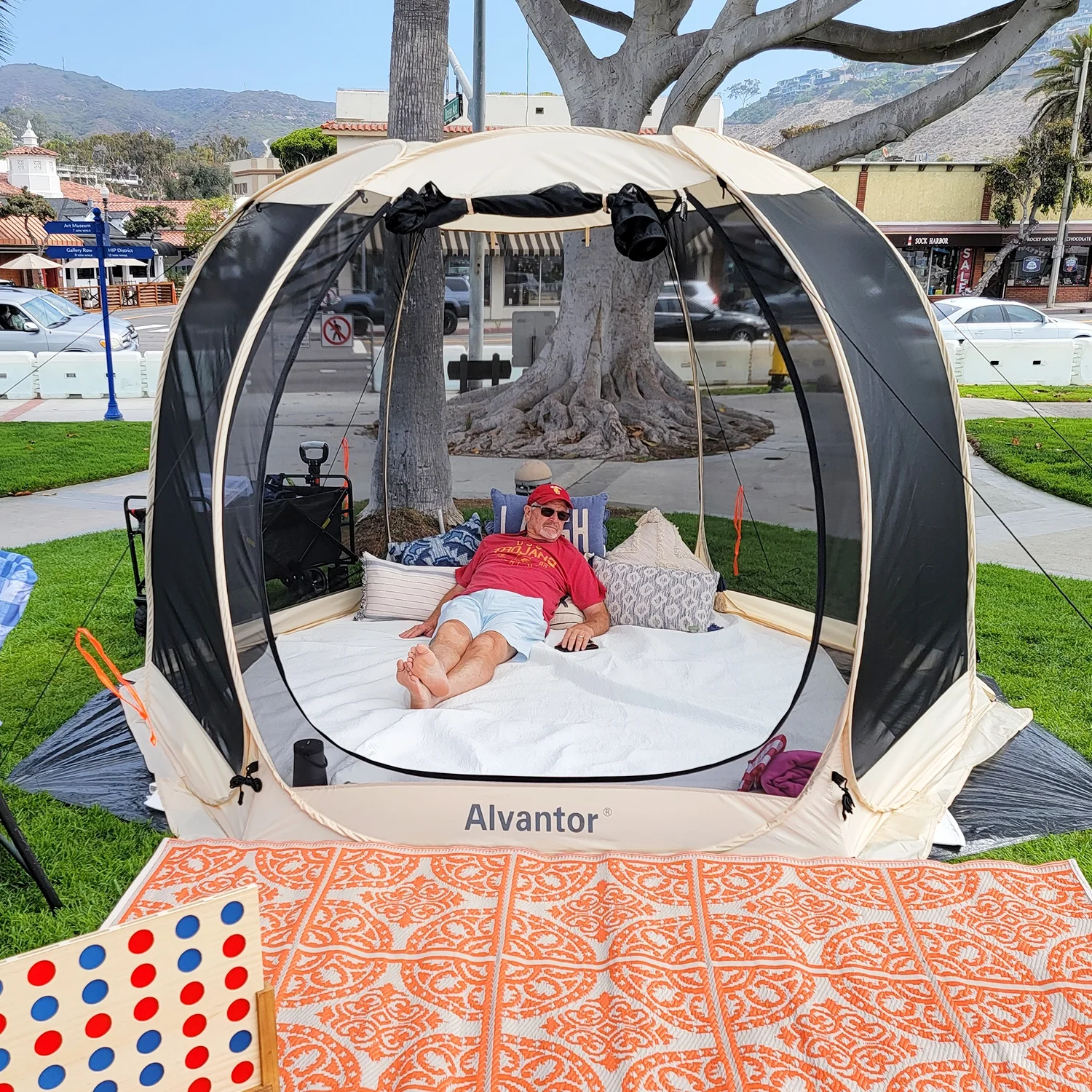 10x10 Mückennetz für Familien-Campingzelt im Freien, ausziehbares Vordach, Pavillon für Restaurants.